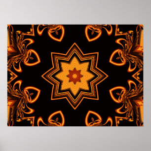 Póster Calidoscopio de estrella de cobre