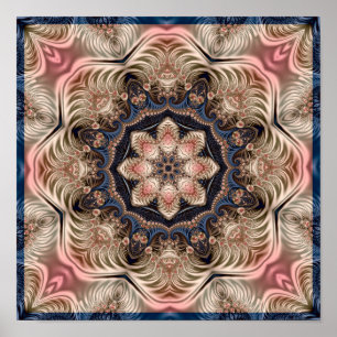 Póster Calidoscopio de Flor Fractal
