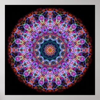 Póster Calidoscopio Purple Lotus
