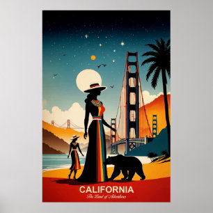 Póster California: Afiche de viaje de la tierra de las av