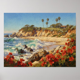Póster  California Beach | Impressionist Coastal Art