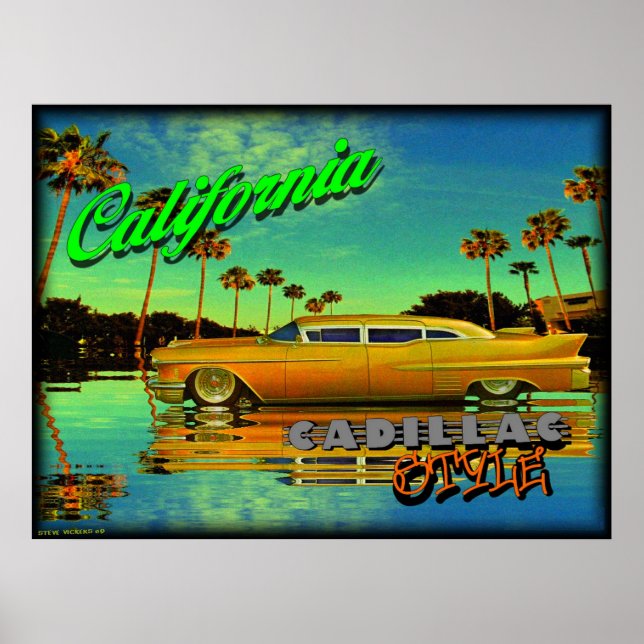 Póster california cadillac style poster (Frente)