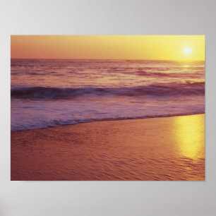 Póster California, cerca de Santa Cruz, Vista de la playa