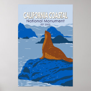 Póster California Coastal National Monument Harbor Seal
