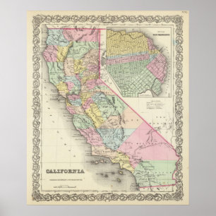 Póster California con la ciudad de San Francisco