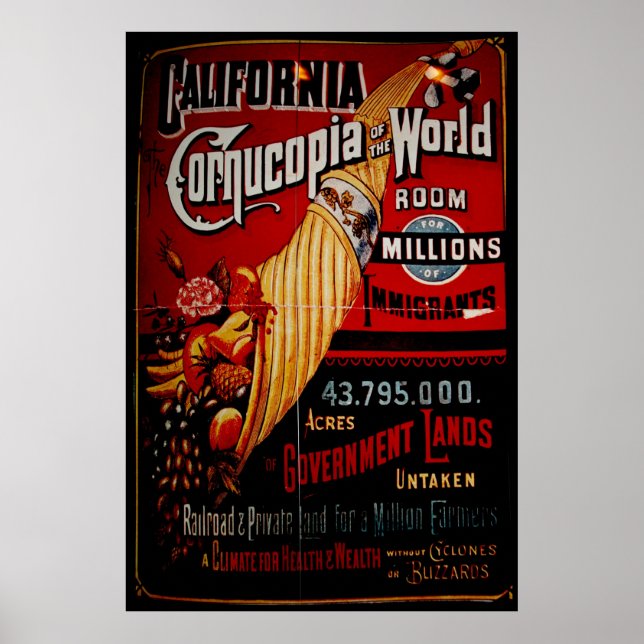Póster California Cornucopia del mundo (Frente)