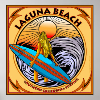 PÓSTER CALIFORNIA DE LA PLAYA DE LAGUNA