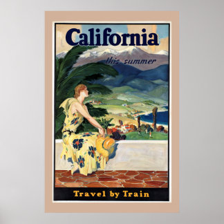 Póster California, EE.UU., Poster de Viajes de Viaje de V