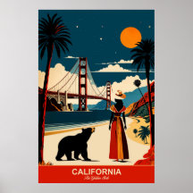 California: El afiche de viaje de Golden State