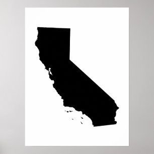 Póster California en blanco y negro