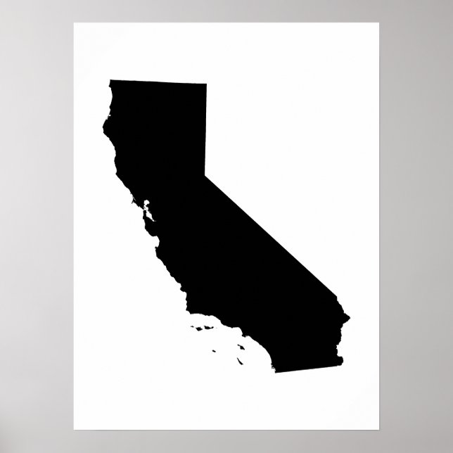 Póster California en blanco y negro (Frente)