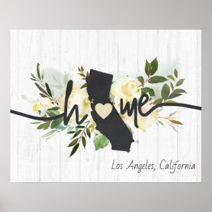 Póster California Estado Personalizado Hogar Ciudad Rústi