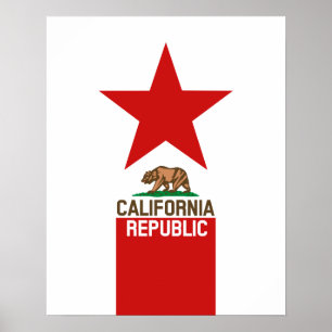 Póster CALIFORNIA Estrella de la Bandera Estatal de la RE