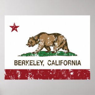 Póster california flag berkeley angustiado