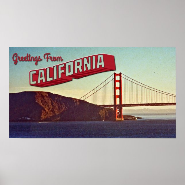 Póster California Greetings Vintage Poster (Frente)