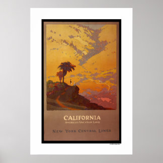 Póster California. La tierra de vacaciones de Estados Uni