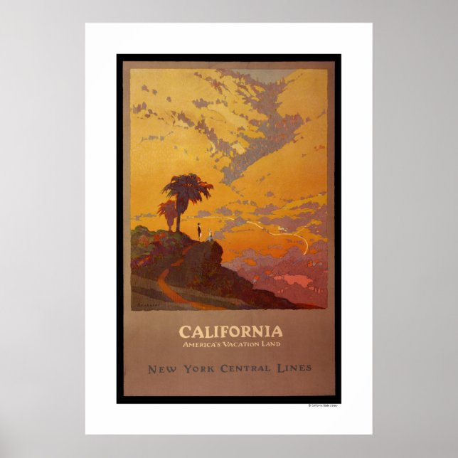 Póster California. La tierra de vacaciones de Estados Uni (Frente)