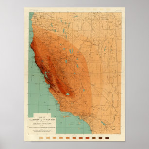 Póster California, Nevada que muestra intensidad