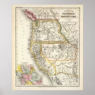 Póster California, Oregón, Utah