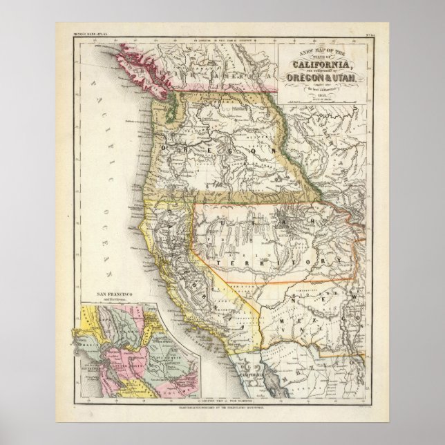 Póster California, Oregón, Utah (Frente)