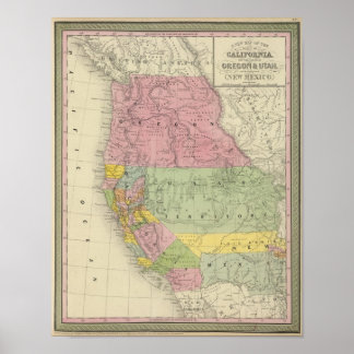 Póster California, Oregón, Utah, Nuevo México 2