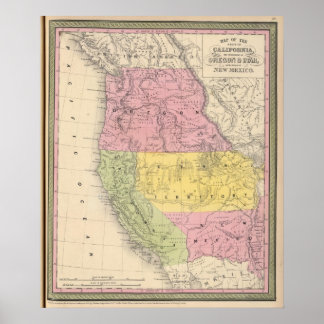 Póster California, Oregón, Utah y Nuevo México