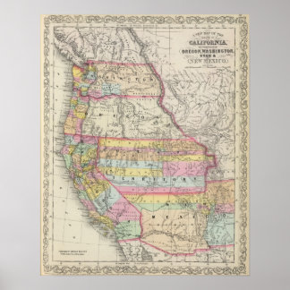 Póster California, Oregon, Washington, Utah, New Mexico 5
