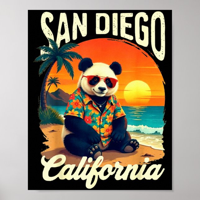 Póster California Panda Zoo San Diego New Year 2025 Famil (Frente)