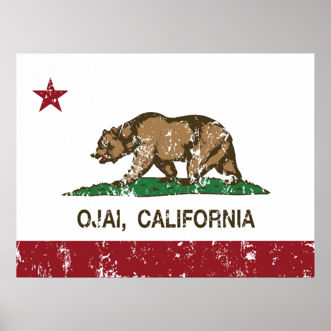 Póster California Republic Flag Ojai (Frente)