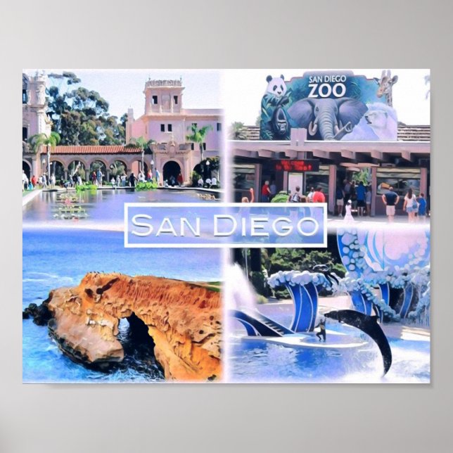 Póster California - San Diego - Mosaic - Estados Unidos - (Frente)