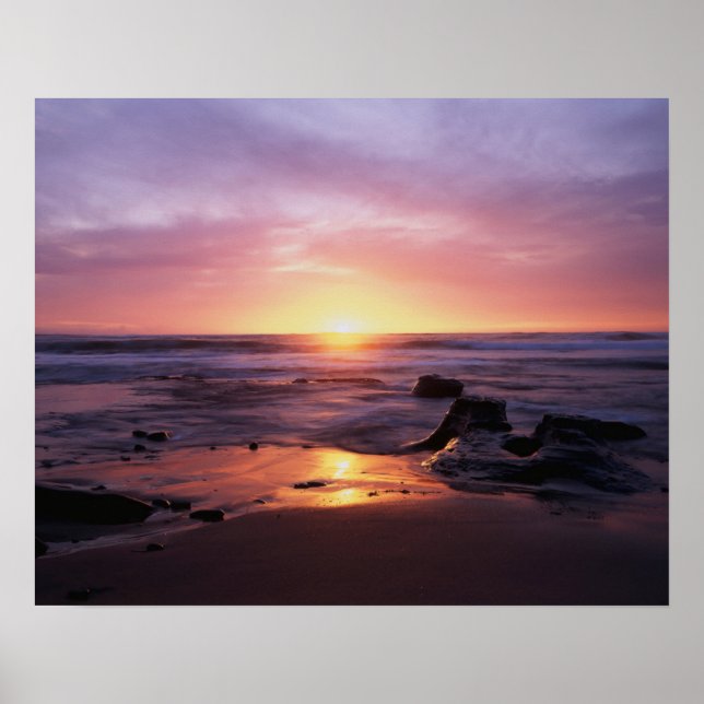 Póster California, San Diego, Sunset Cliffs, Sunset 4 (Frente)