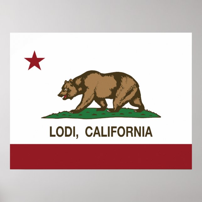 Póster California State Flag Lodi (Frente)