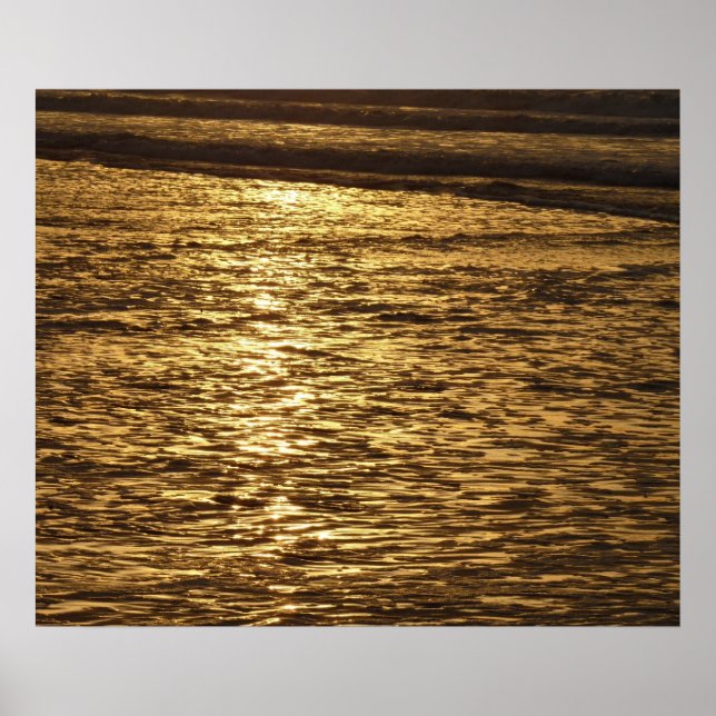 Póster California Sunset Waves Ocean Seascape (Frente)