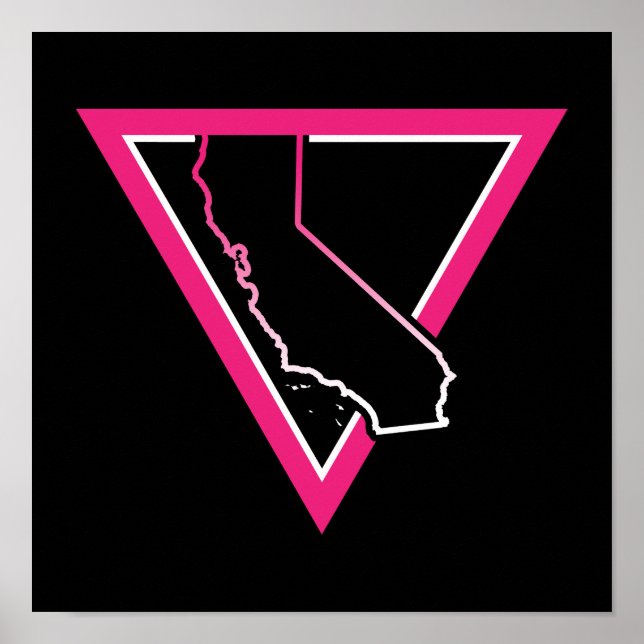 Póster california triangular rosa (Frente)