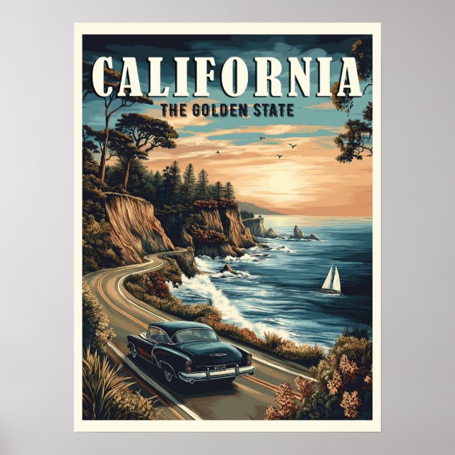 Póster California Vintage (Frente)