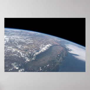 Póster California Y Nevada Como Se Ve Desde El Espacio.