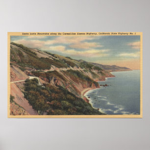 Póster CaliforniaSanta Lucía Mts a lo largo de Hwy 1