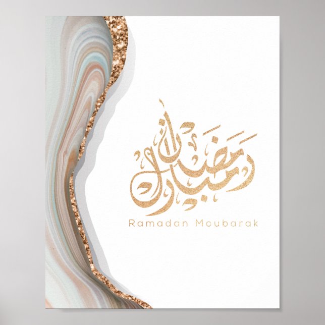 Póster Caligrafía árabe de Ramadan Mubarak (Frente)