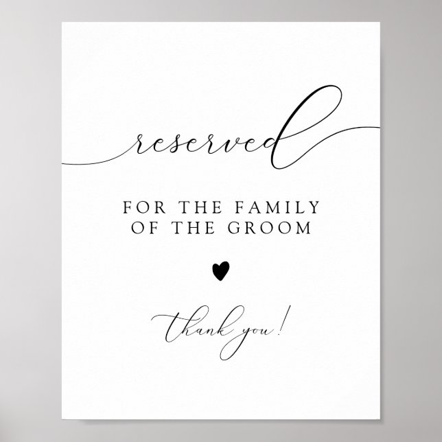 Póster Caligrafía ASHER reservada para la familia del Gro (Frente)