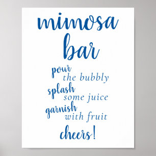 Póster Caligrafía azul clásica   Rótulo de guión de Momos