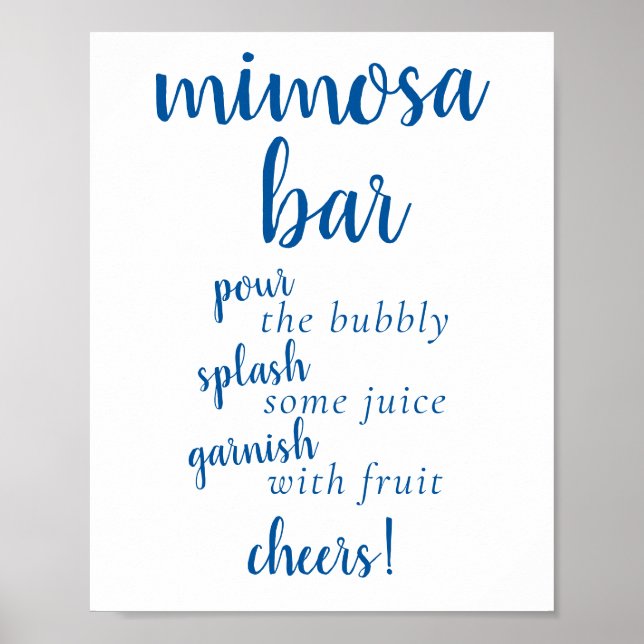 Póster Caligrafía azul clásica | Rótulo de guión de Momos (Frente)