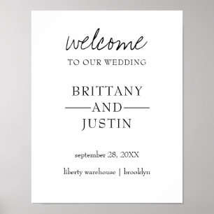 Póster Caligrafía Británica Bienvenidos A Nuestro Rótulo