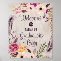 Caligrafía de Poster de graduación floral de Boho 
