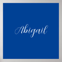 Caligrafía Elegante Azul Blanco Llano Nombre Simpl