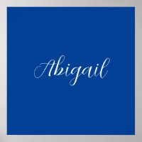 Caligrafía Elegante Blue White Plain Nombre simple