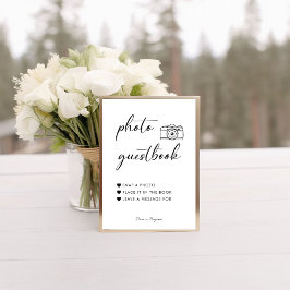 Póster Caligrafía Elegante Boda Foto Rótulo del libro de