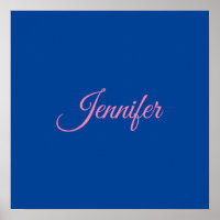 Caligrafía Elegante Nombre personalizado rosa azul
