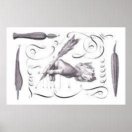 Póster Caligrafía, escritura - Bonito grabado del siglo X
