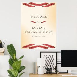 Póster Caligrafía Hoja de Otoño Bienvenida a la Fiesta de