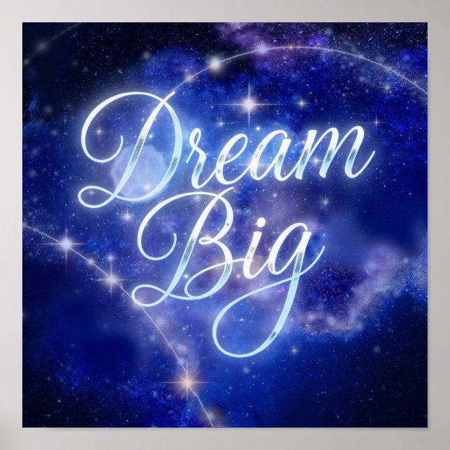 Póster Caligrafía mágica "Dream Big" - Esparkl Celestial (Frente)